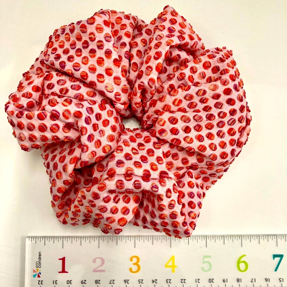 **5 for $25** bundle me! Pink/red gradient raised dots jumbo scrunchie